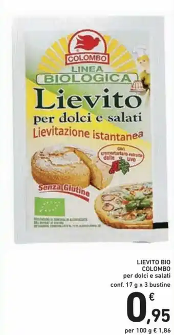 Spazio Conad Colombo Lievito Bio 17g x 3 bustine offerta