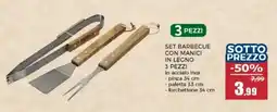 Happy Casa Set barbecue con manici in legno offerta