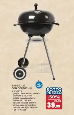 Happy Casa Barbecue con coperchio e ruote offerta