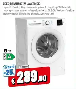 Famila BEKO BMWU3821W LAVATRICE offerta