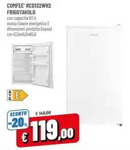 Famila COMFEE' RCD132WH2 FRIGOTAVOLO offerta