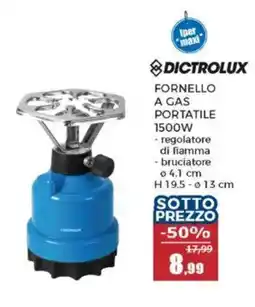 Happy Casa Dictrolux fornello a gas portatile 1500W offerta