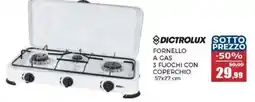 Happy Casa Dictrolux fornello a gas 3 fuochi con coperchio offerta