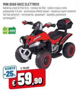 Famila Mini quad race elettrico offerta