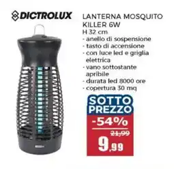 Happy Casa Dictrolux lanterna mosquito killer 6W offerta