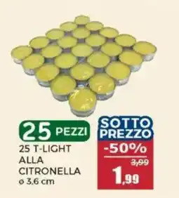 Happy Casa 25 t-light alla citronella offerta