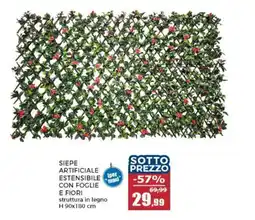 Happy Casa Siepe artificiale estensibile con foglie e fiori offerta