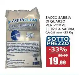 Happy Casa Aquaclear sacco sabbia di quarzo per pompe filtro a sabbia offerta