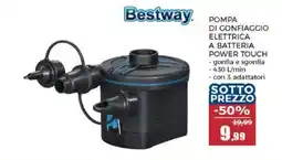 Happy Casa Bestway pompa di gonfiaggio elettrica a batteria power touch offerta