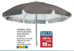 Happy Casa Ombrellone in poliestere con snodo e sacca offerta