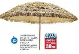 Happy Casa Ombrellone effetto paglia con snodo e sacca offerta