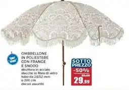 Happy Casa Ombrellone in poliestere con france e snodo offerta