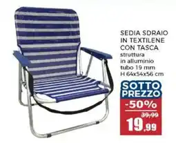 Happy Casa Sedia sdraio in textilene con tasca offerta