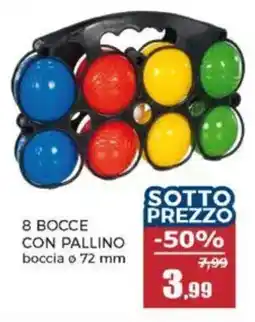Happy Casa 8 bocce con pallino boccia Ø 72 mm offerta