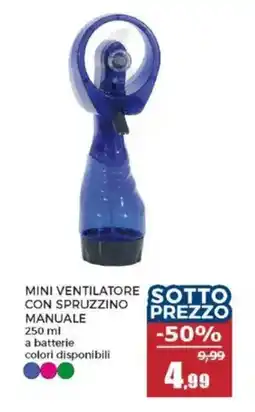 Happy Casa MINI VENTILATORE CON SPRUZZINO MANUALE offerta