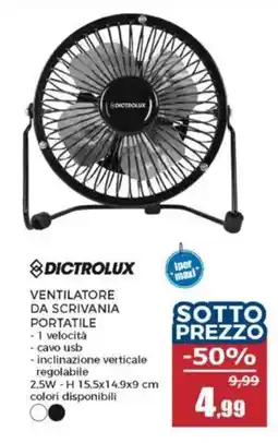 Happy Casa Dictrolux ventilatore da scrivania portatile offerta