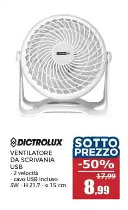 Happy Casa Dictrolux ventilatore da scrivania USB offerta