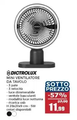 Happy Casa Dictrolux mini ventilatore da tavolo offerta