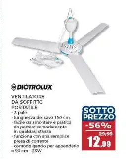 Happy Casa Dictrolux ventilatore da soffitto portatile offerta