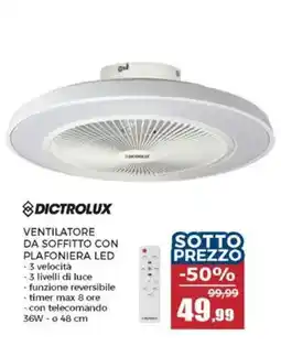 Happy Casa Dictrolux ventilatore da soffitto con plafoniera LED offerta