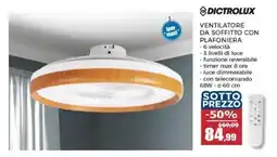 Happy Casa Dictrolux ventilatore da soffitto con plafoniera offerta