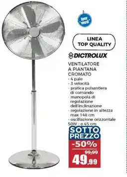 Happy Casa Dictrolux ventilatore a piantana cromato offerta