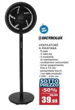 Happy Casa Dictrolux ventilatore a piantana offerta
