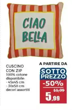 Happy Casa Cuscino con zip offerta