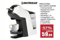 Happy Casa Dictrolux macchina da caffè 1400W offerta