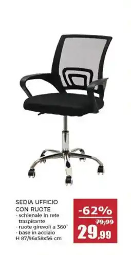 Happy Casa Sedia ufficio con ruote offerta