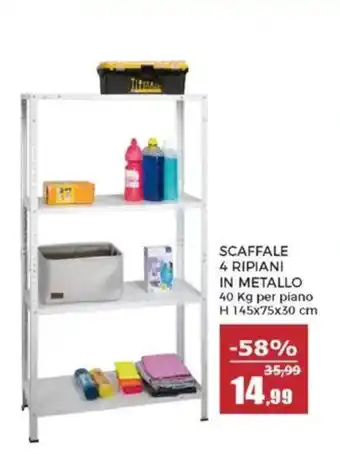 Happy Casa Scaffale 4 ripiani in metallo offerta