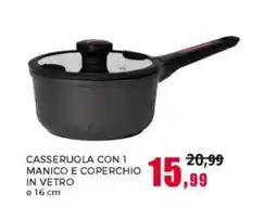 Happy Casa Casseruola con 1 manico e coperchio in vetro Ø 16 cm offerta