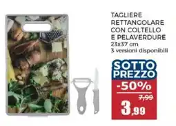 Happy Casa Tagliere rettangolare con coltello e pelaverdure offerta
