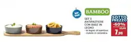 Happy Casa Bamboo set 3 antipastiere con base in legno offerta