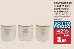 Happy Casa Contenitore in latta con coperchio in bamboo offerta