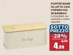 Happy Casa Portatisane in latta con coperchio in bamboo offerta