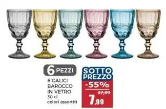Happy Casa 6 calici barocco in vetro offerta