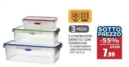 Happy Casa 3 contenitori ermetici con coperchio offerta