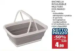 Happy Casa Bacinella richiudibile multiuso con manici offerta