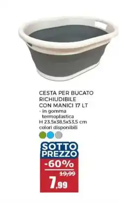 Happy Casa Cesta per bucato richiudibile con manici offerta