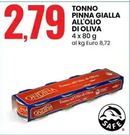 Eurospin TONNO PINNA GIALLA ALL'OLIO DI OLIVA offerta