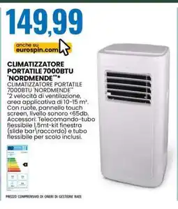 Eurospin CLIMATIZZATORE PORTATILE 7000BTU 'NORDMENDE' offerta