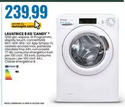 Eurospin LAVATRICE 8 KG 'CANDY' offerta