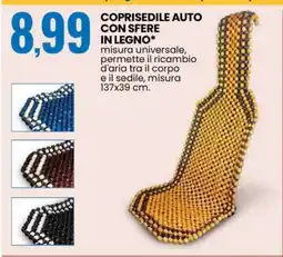 Eurospin COPRISEDILE AUTO CON SFERE IN LEGNO offerta