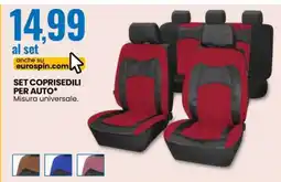Eurospin SET COPRISEDILI PER AUTO offerta