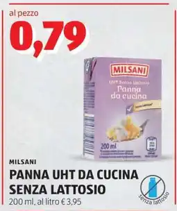 ALDI MILSANI PANNA UHT DA CUCINA SENZA LATTOSIO offerta