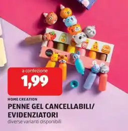 ALDI HOME CREATION PENNE GEL CANCELLABILI/EVIDENZIATORI offerta