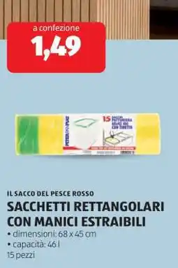 ALDI SACCHETTI RETTANGOLARI CON MANICI ESTRAIBILI offerta
