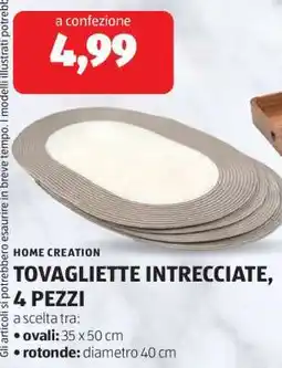 ALDI TOVAGLIETTE INTRECCIATE, 4 PEZZI offerta
