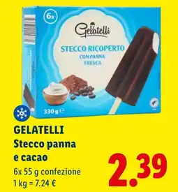 Lidl GELATELLI Stecco panna e cacao offerta